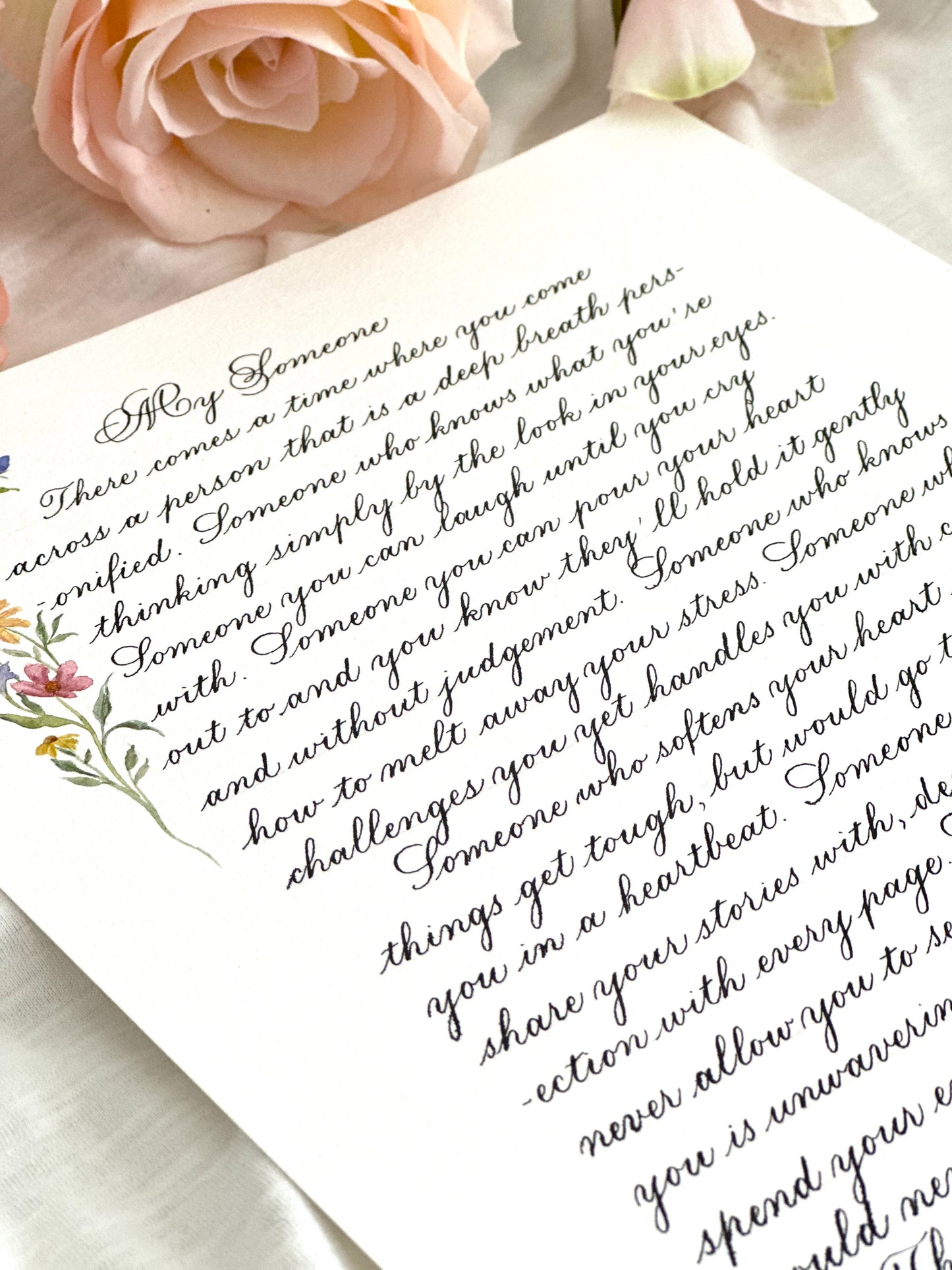Custom Calligraphy Letter | Watercolor Decoration