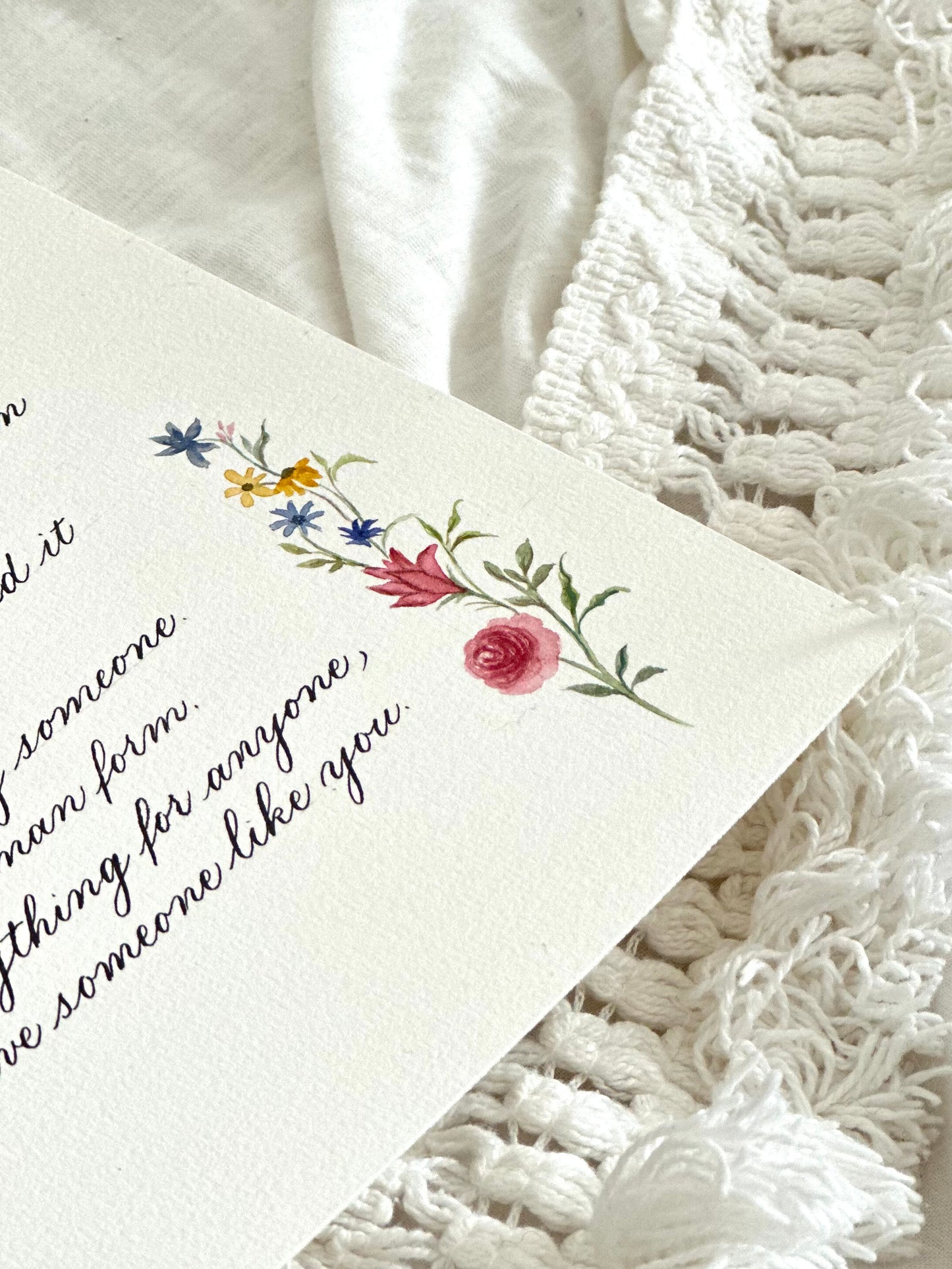 Custom Calligraphy Letter | Watercolor Decoration