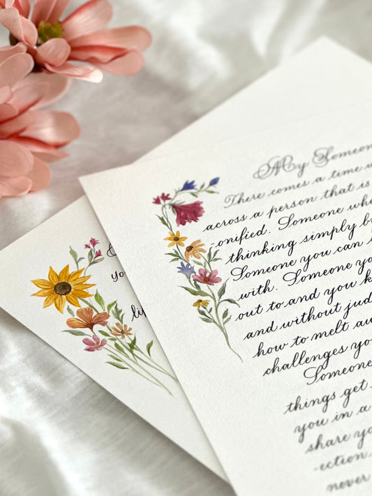 Custom Calligraphy Letter | Watercolor Decoration