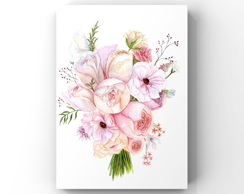 Custom watercolour wedding flower bouquet painting | Custom Bouquet painting | Anniversary bouquet painting | Original Watercolor Painting