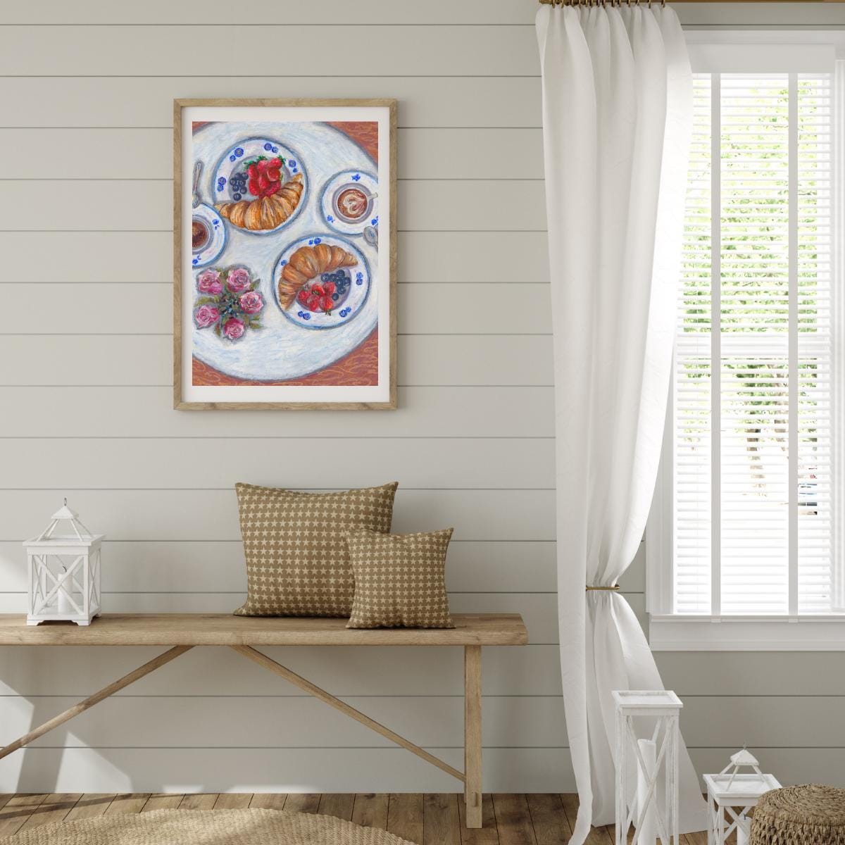 Our Breakfast | Printable from Original Oil Pastel Kitchen Art (Digital Download)