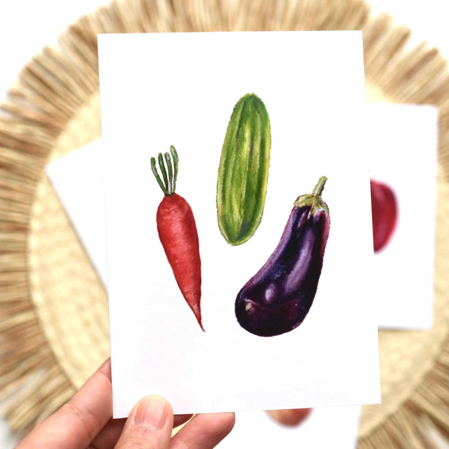 A6 Oil Pastel Colourful Vegetables