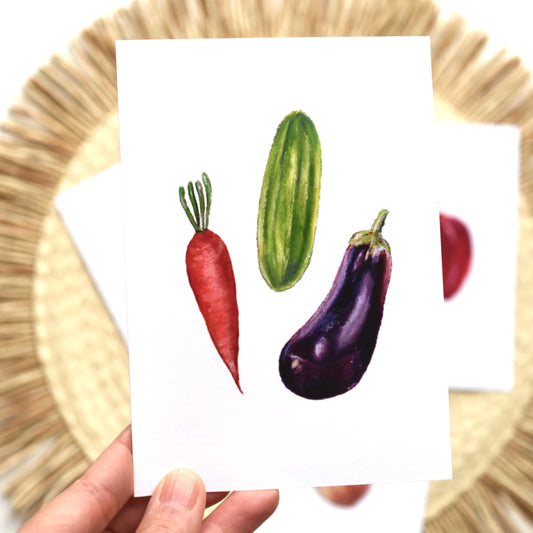 A6 Oil Pastel Colourful Vegetables