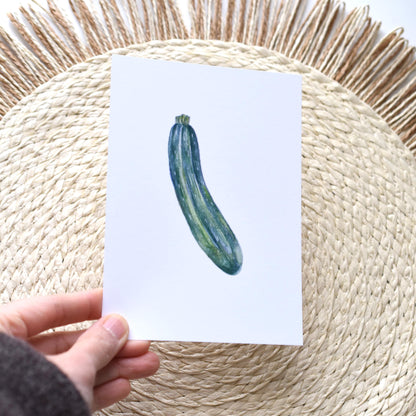 A6 Oil Pastel Vegetable Postcard Art Print