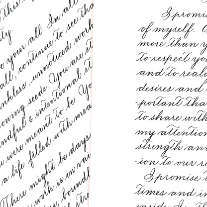 close up of handwritten Spencerian calligraphy letter in black ink by HerPens